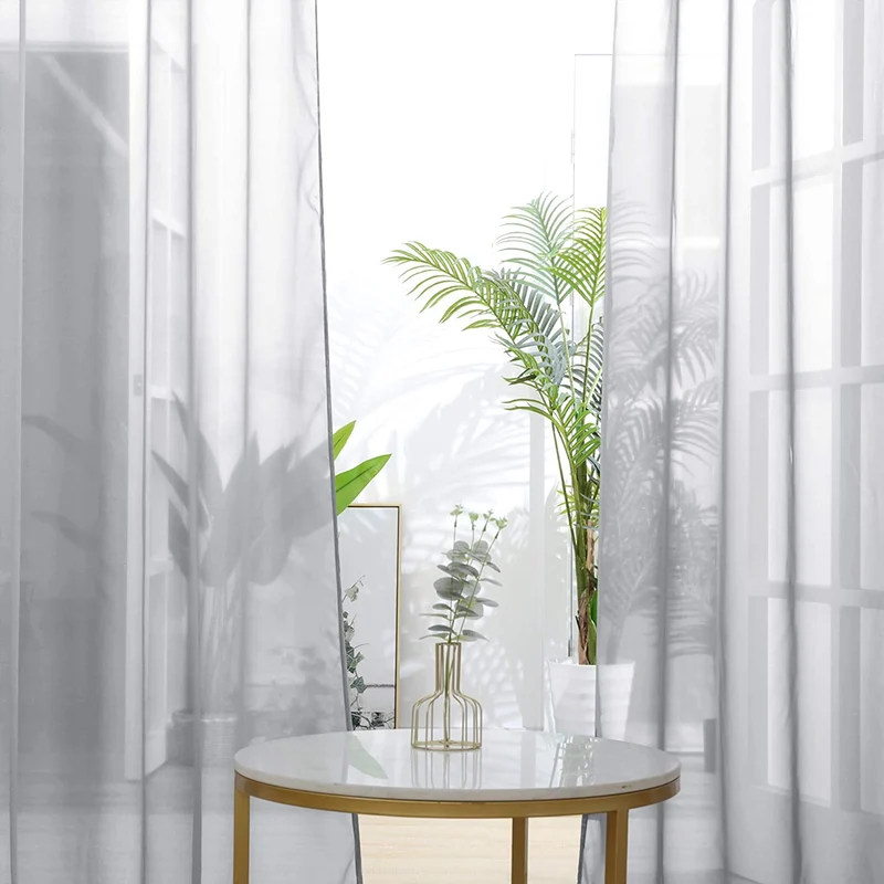 Deconovo Transparent Vorhänge Gardinen Wohnzimmer Ösenschal Kinderzimmer 2er Set