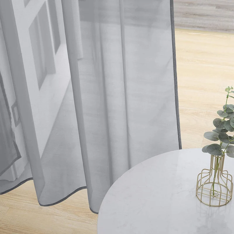 Deconovo Transparent Vorhänge Gardinen Wohnzimmer Ösenschal Kinderzimmer 2er Set