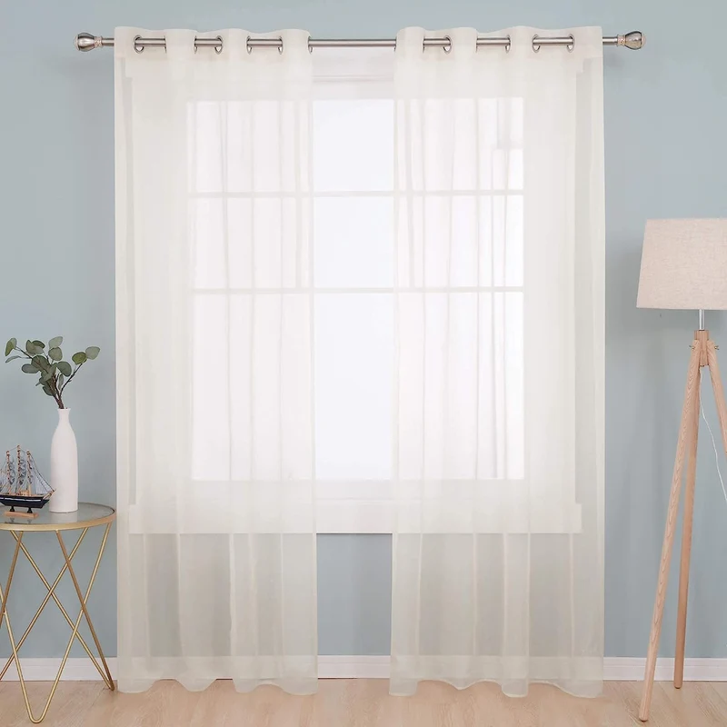 Deconovo Transparent Vorhänge Gardinen Wohnzimmer Ösenschal Kinderzimmer 2er Set