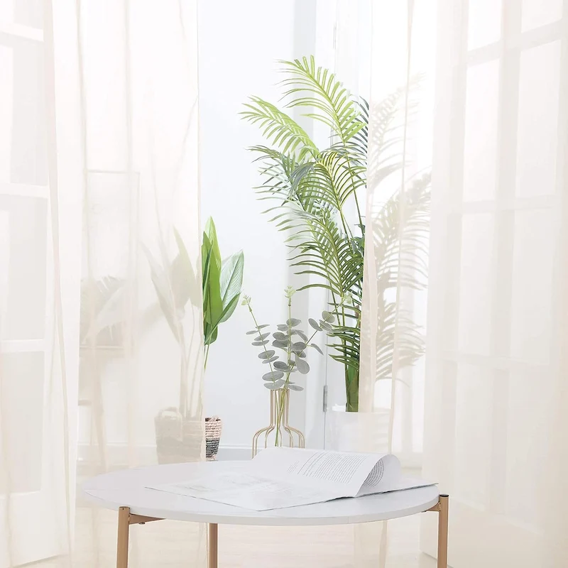 Deconovo Transparent Vorhänge Gardinen Wohnzimmer Ösenschal Kinderzimmer 2er Set