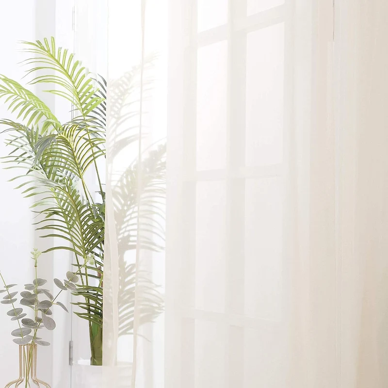 Deconovo Transparent Vorhänge Gardinen Wohnzimmer Ösenschal Kinderzimmer 2er Set
