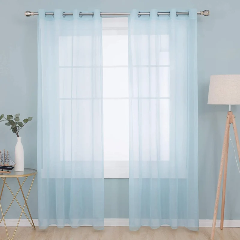 Deconovo Transparent Vorhänge Gardinen Wohnzimmer Ösenschal Kinderzimmer 2er Set