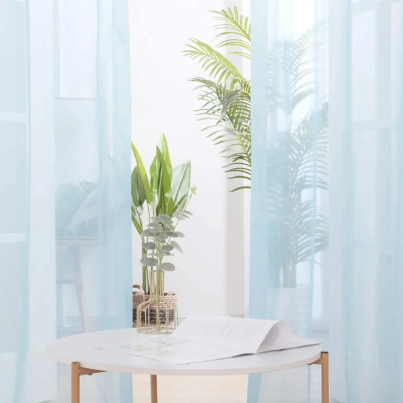Deconovo Transparent Vorhänge Gardinen Wohnzimmer Ösenschal Kinderzimmer 2er Set