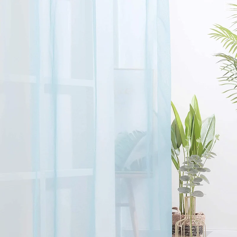 Deconovo Transparent Vorhänge Gardinen Wohnzimmer Ösenschal Kinderzimmer 2er Set