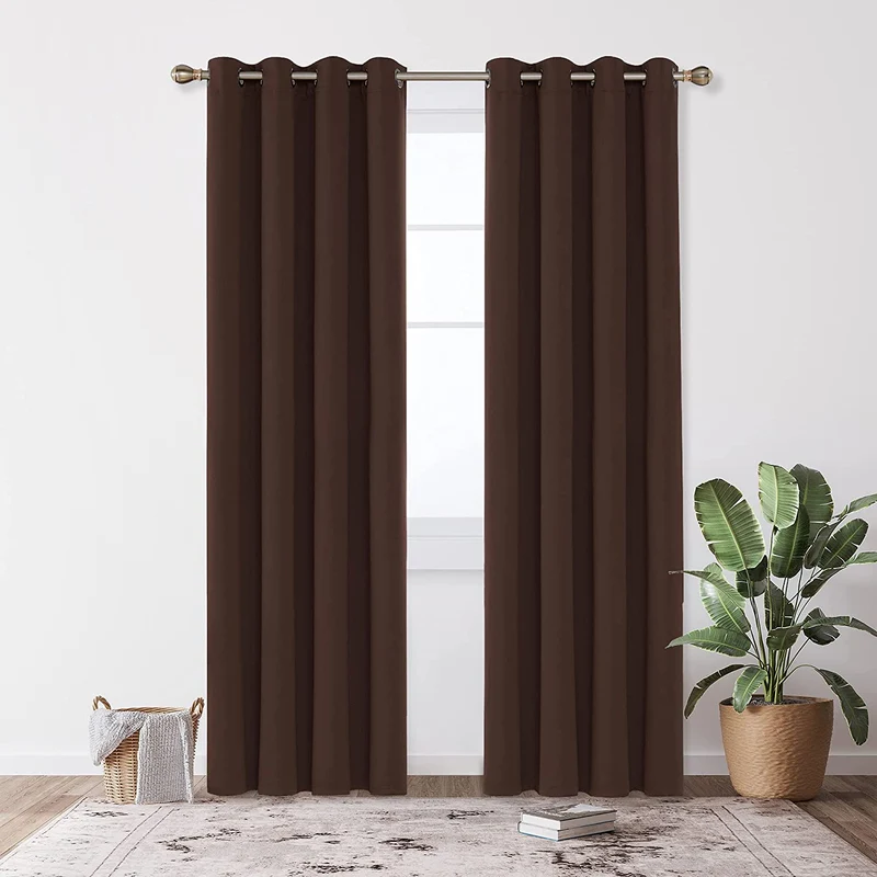 Deconovo Verdunkelungsvorhang Blickdicht Ösenvorhang Thermogardine, 2er Set
