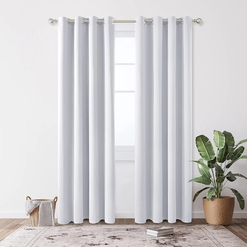 Deconovo Verdunkelungsvorhang Blickdicht Ösenvorhang Thermogardine, 2er Set