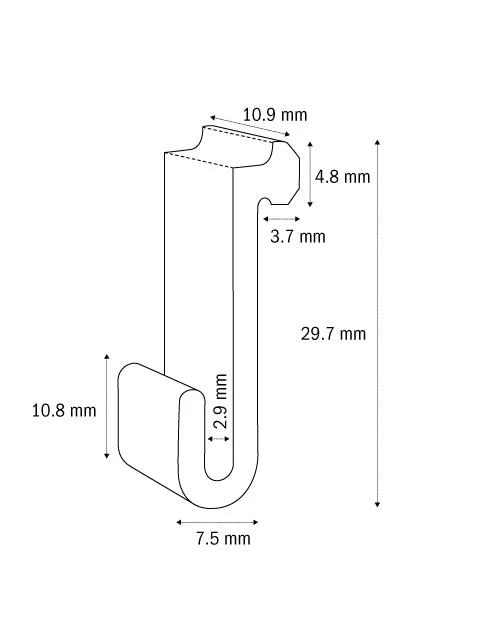 Trennwandhaken PE transparent
