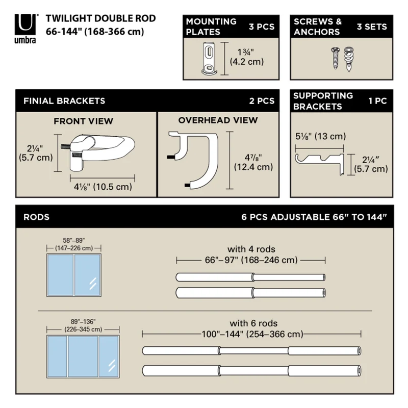 Twilight Double Blackout Curtain Rod