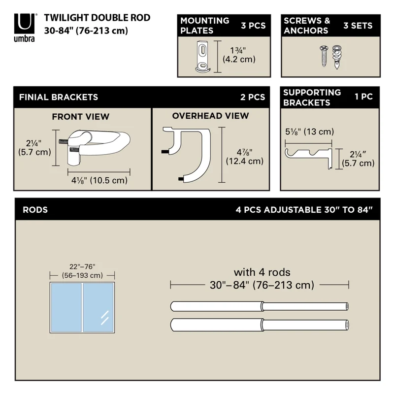 Twilight Double Blackout Curtain Rod