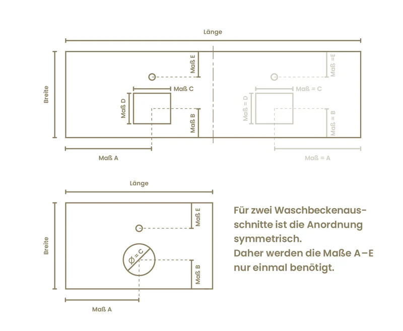 Waschtischplatte Esche