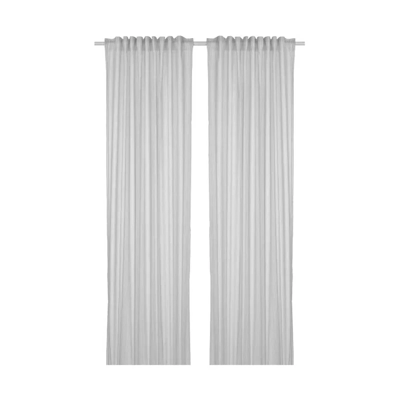 Bymott curtains white beige stripe
