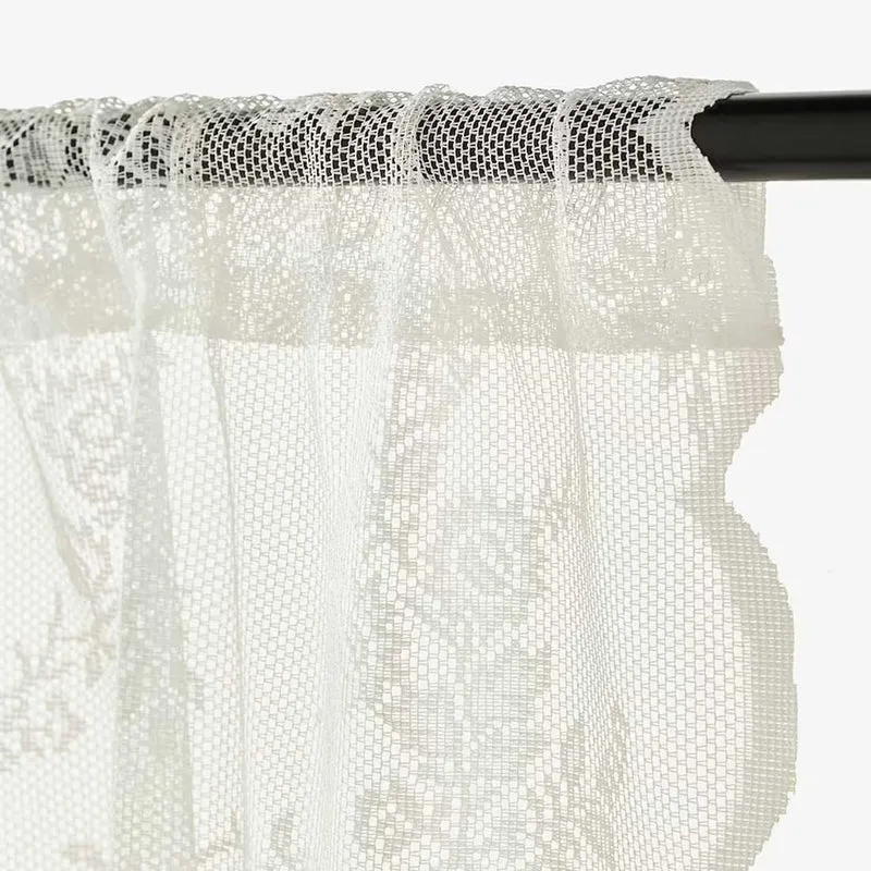 Lace curtains, 1 pair, off white