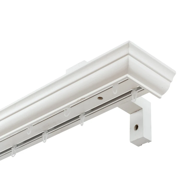 Filip Wooden Curtain Track System with Decorative Valance