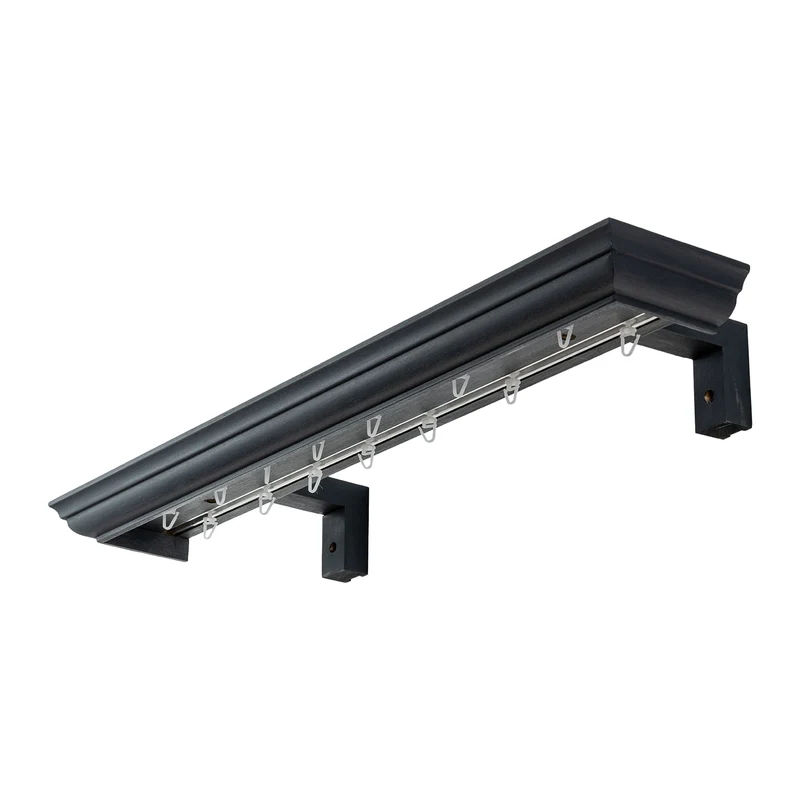 Filip Wooden Curtain Track System with Decorative Valance