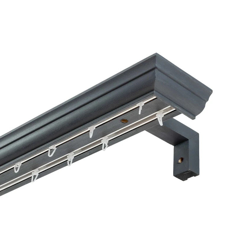 Filip Wooden Curtain Track System with Decorative Valance