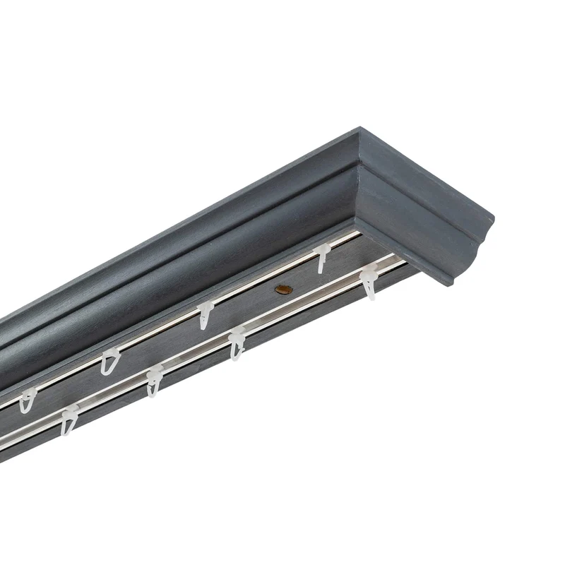 Filip Wooden Curtain Track System with Decorative Valance