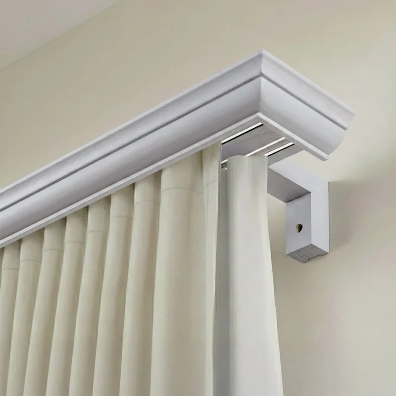 Filip Wooden Curtain Track System with Decorative Valance