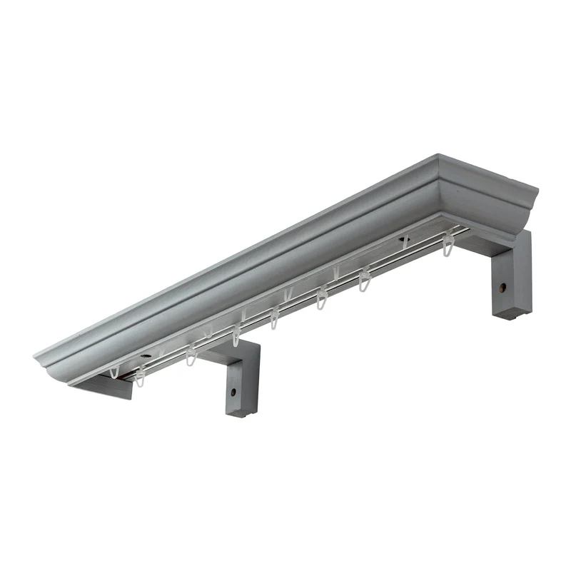 Filip Wooden Curtain Track System with Decorative Valance