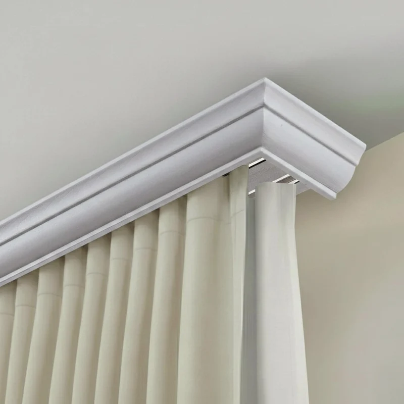 Filip Wooden Curtain Track System with Decorative Valance