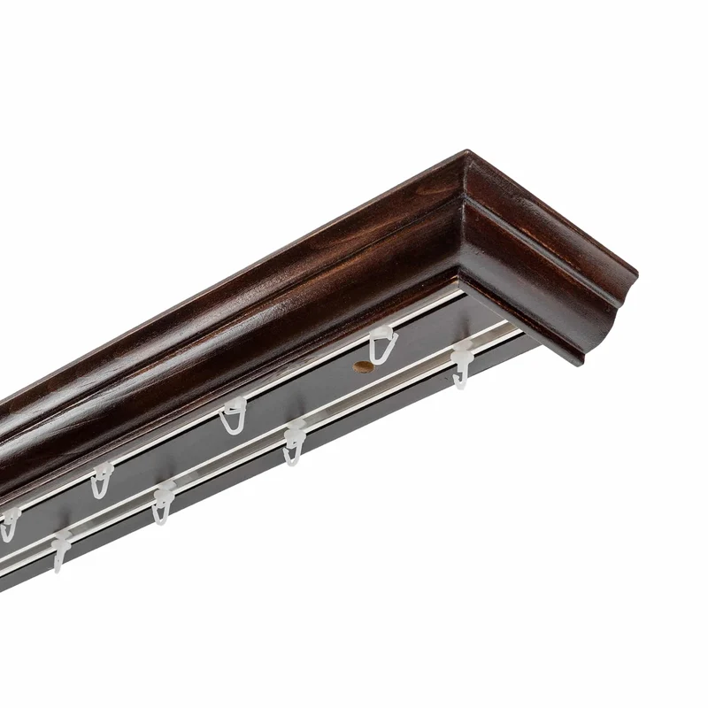 Filip Wooden Curtain Track System with Decorative Valance