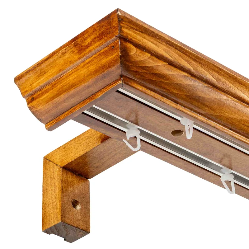 Filip Wooden Curtain Track System with Decorative Valance