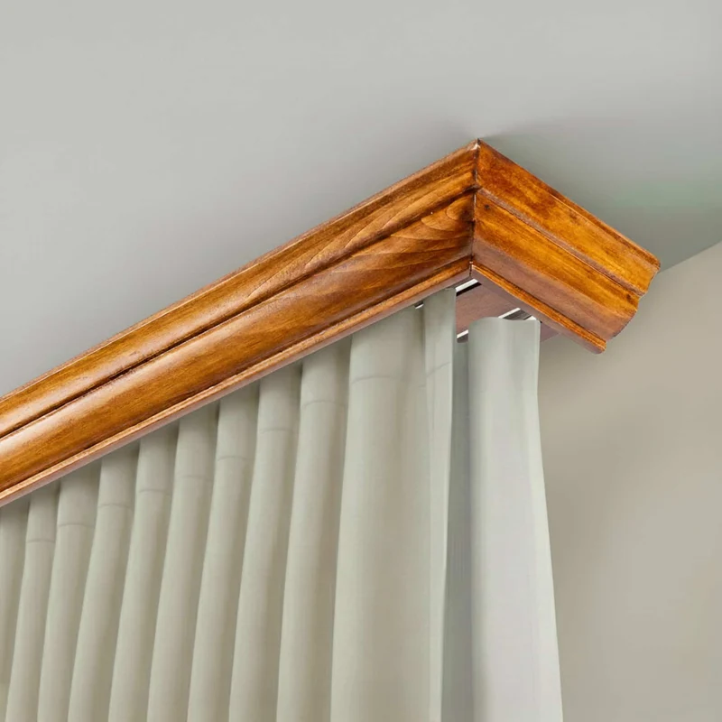Filip Wooden Curtain Track System with Decorative Valance