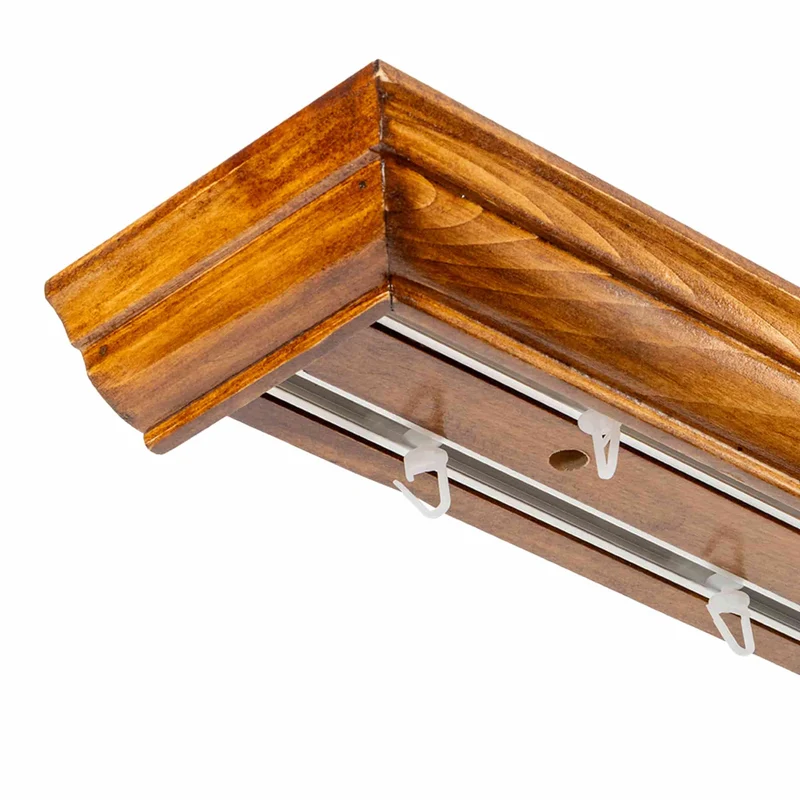 Filip Wooden Curtain Track System with Decorative Valance