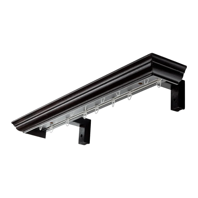 Filip Wooden Curtain Track System with Decorative Valance