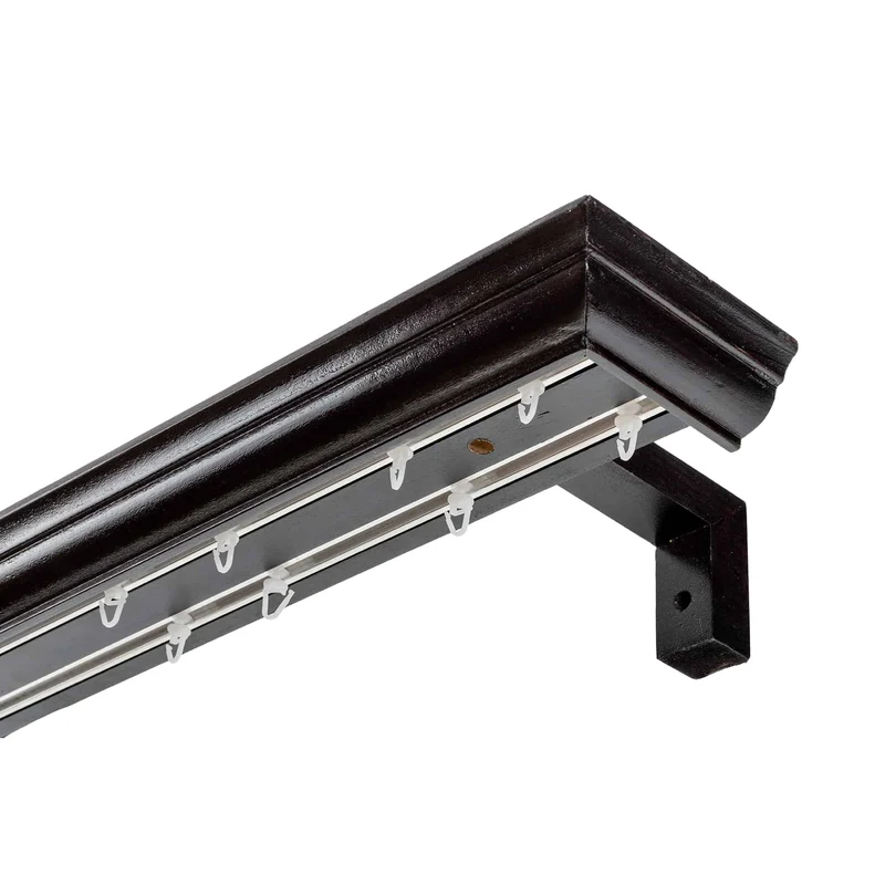Filip Wooden Curtain Track System with Decorative Valance