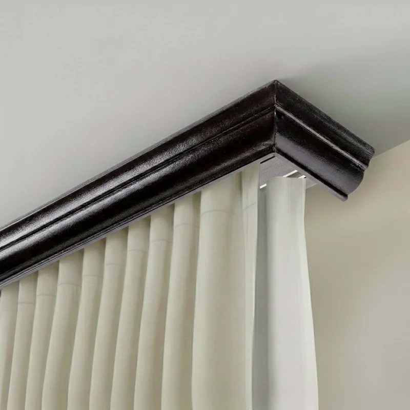 Filip Wooden Curtain Track System with Decorative Valance