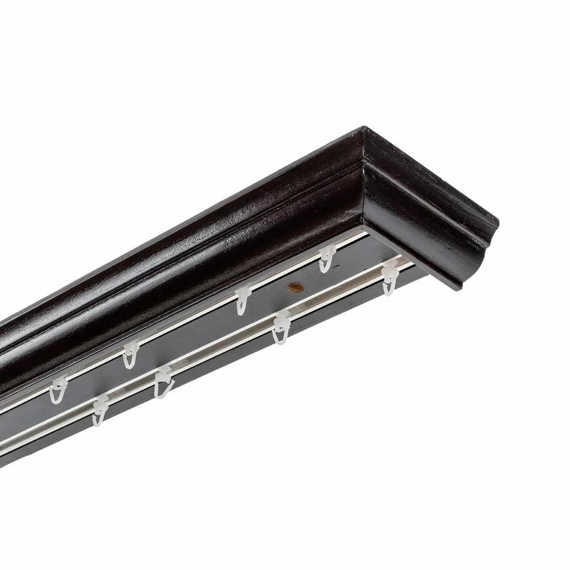Filip Wooden Curtain Track System with Decorative Valance