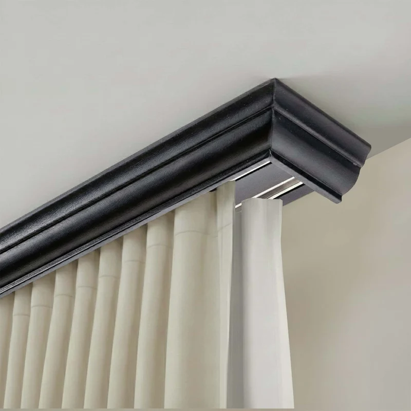 Filip Wooden Curtain Track System with Decorative Valance