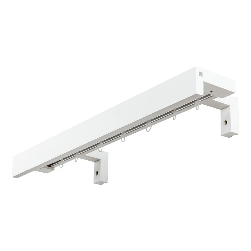 Travetto Double Curtain Track System with Wooden Decorative Valance