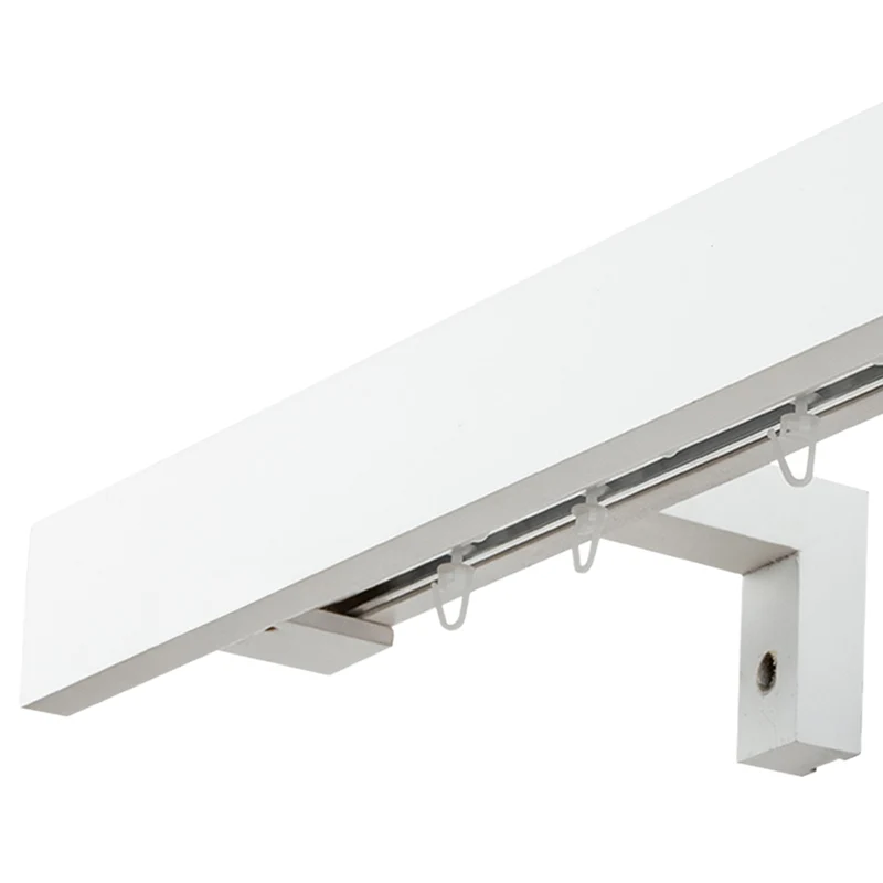 Travetto Double Curtain Track System with Wooden Decorative Valance