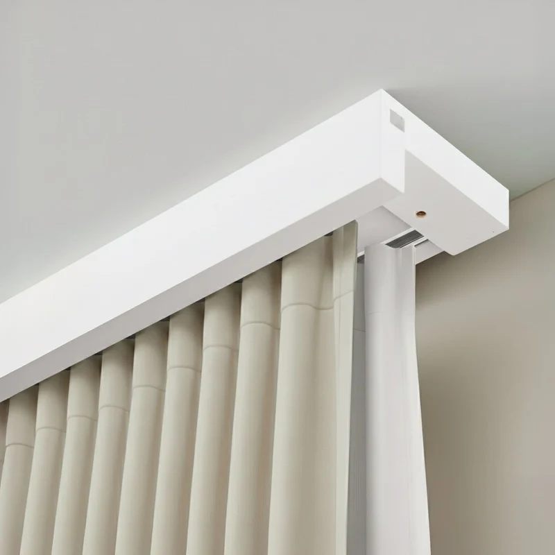 Travetto Double Curtain Track System with Wooden Decorative Valance