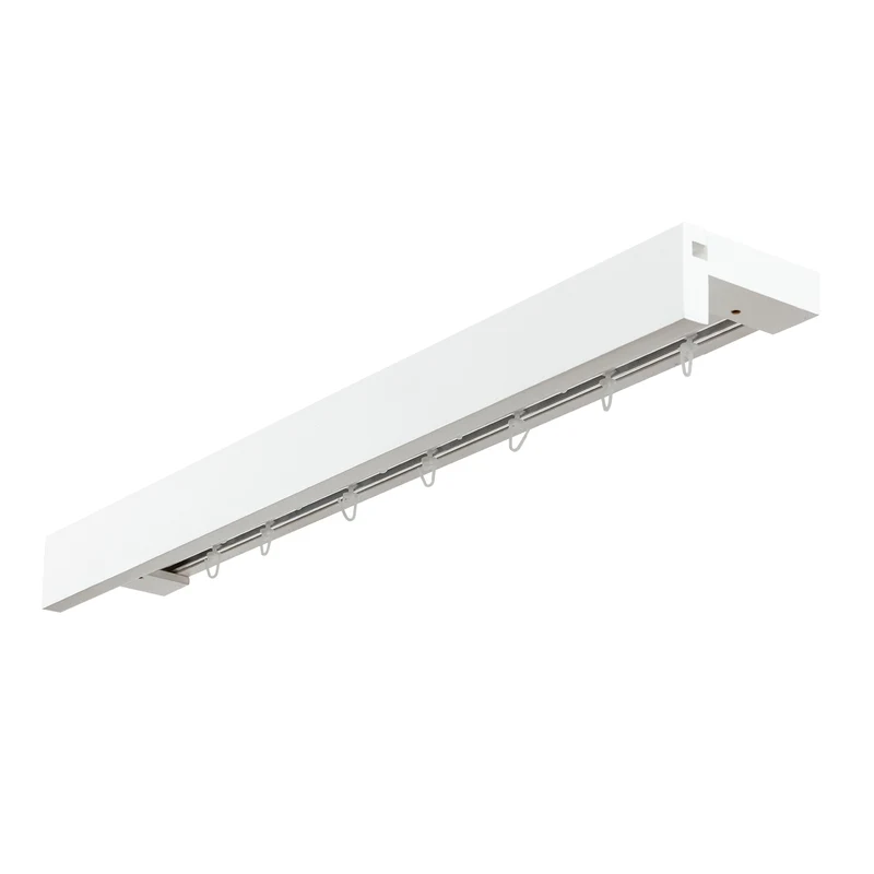 Travetto Double Curtain Track System with Wooden Decorative Valance