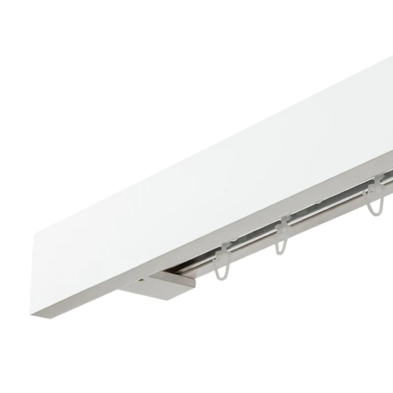 Travetto Double Curtain Track System with Wooden Decorative Valance