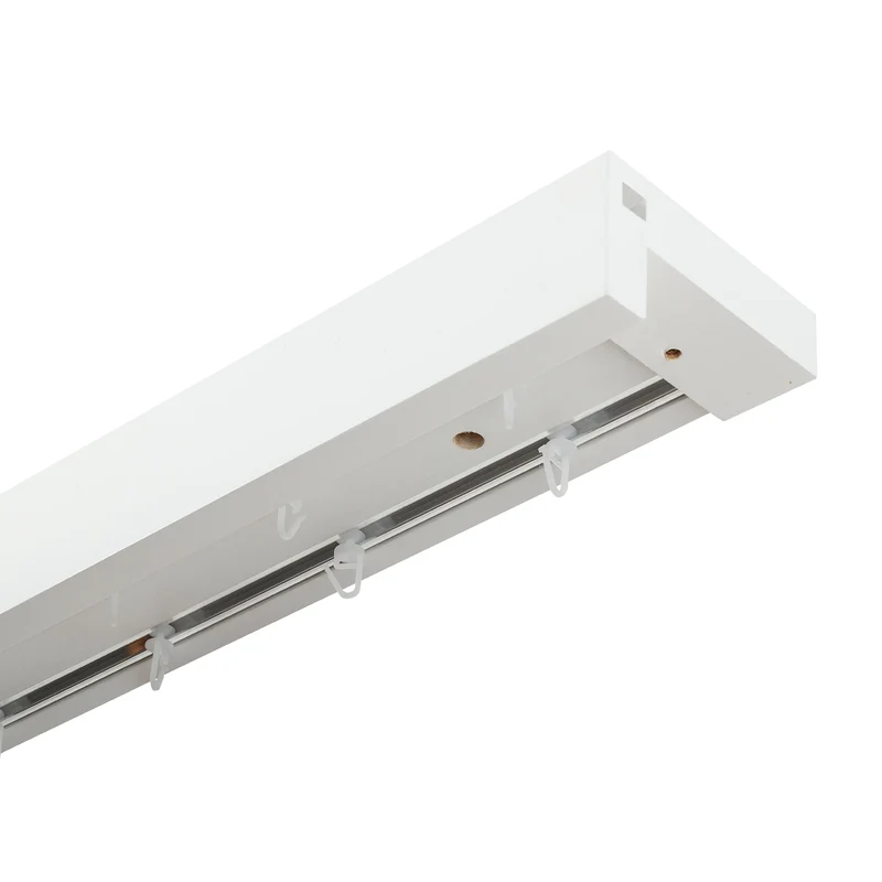 Travetto Double Curtain Track System with Wooden Decorative Valance