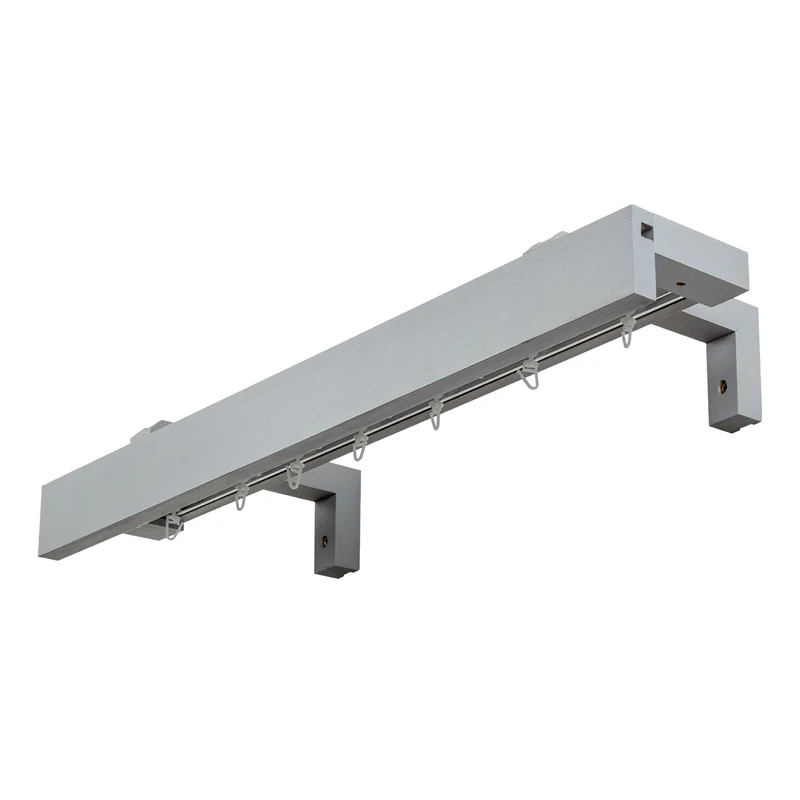 Travetto Double Curtain Track System with Wooden Decorative Valance