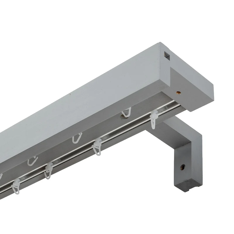 Travetto Double Curtain Track System with Wooden Decorative Valance