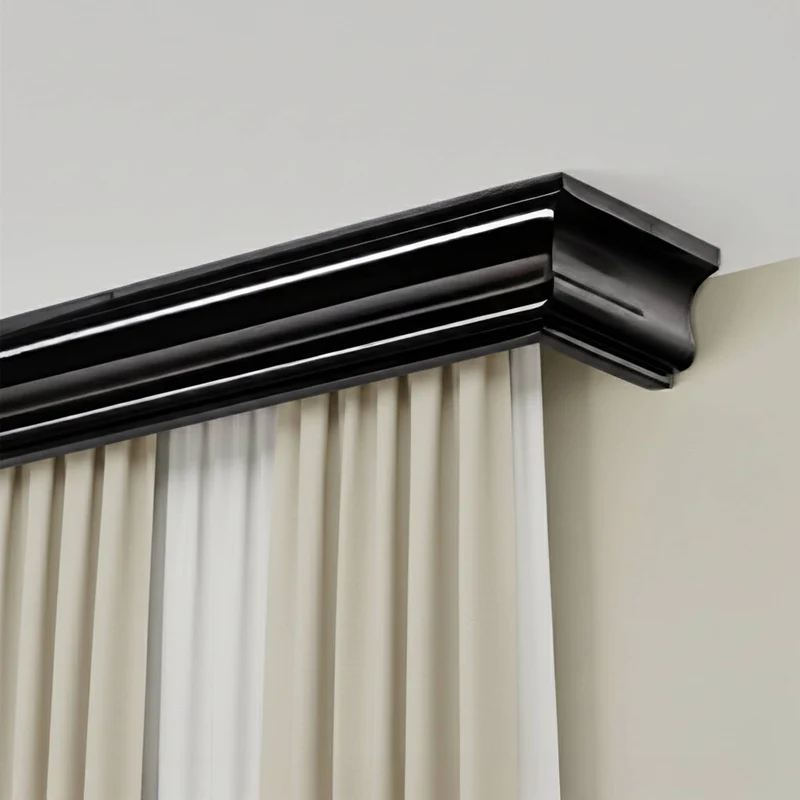 Athena Wooden Curtain Track System with Decorative Valance