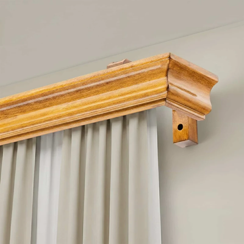 Athena Wooden Curtain Track System with Decorative Valance