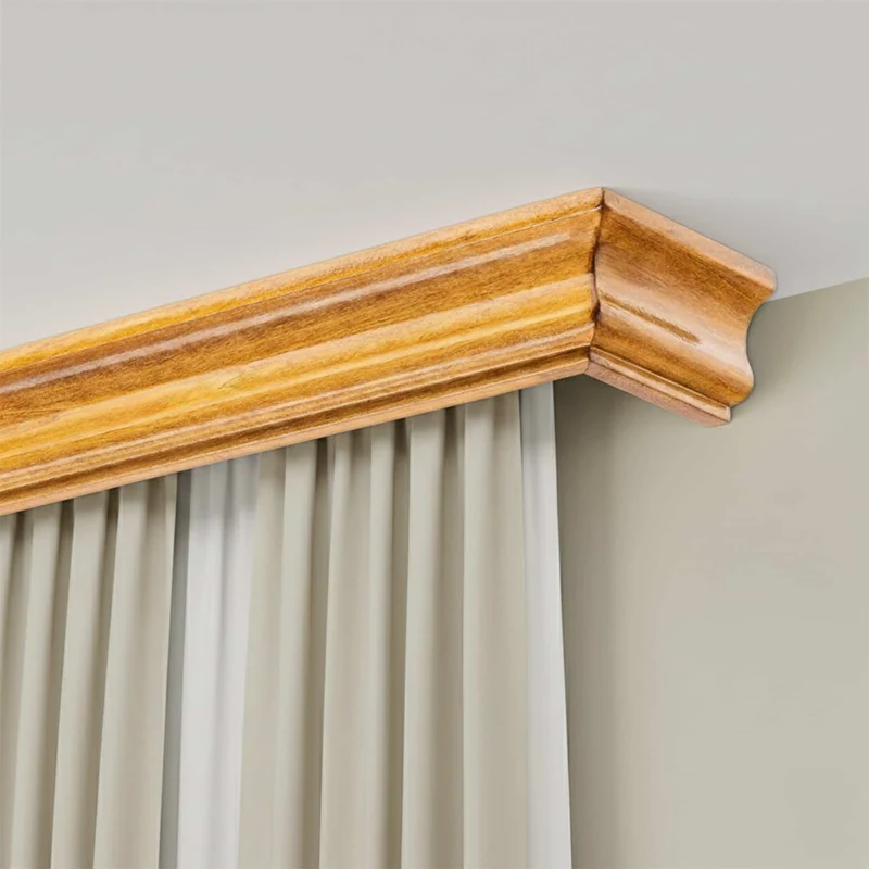 Athena Wooden Curtain Track System with Decorative Valance