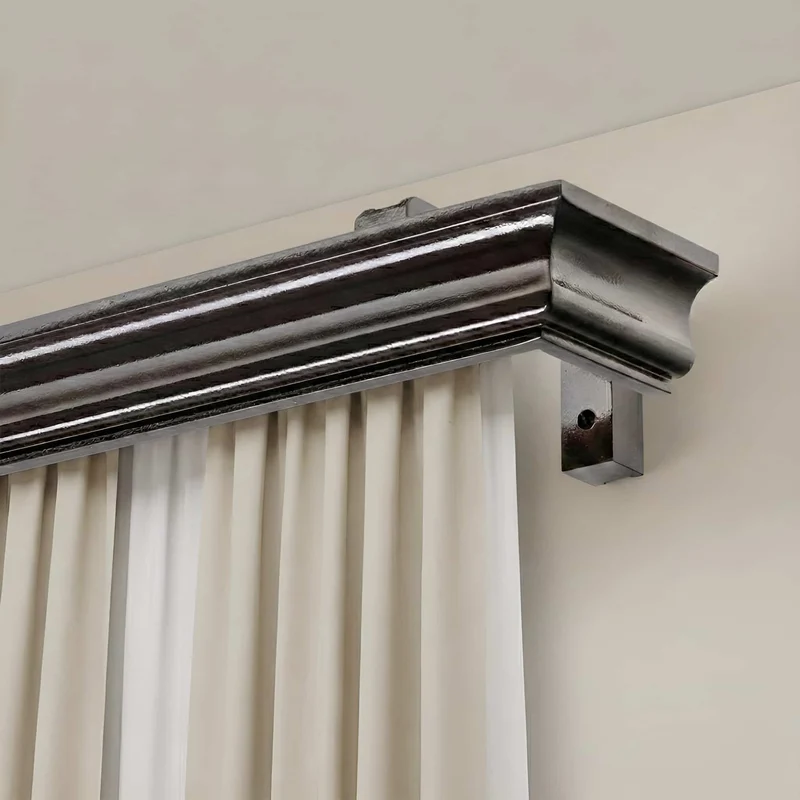Athena Wooden Curtain Track System with Decorative Valance