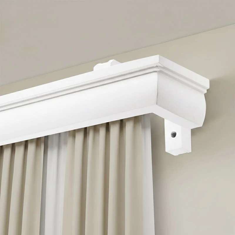 Firenze Wooden Curtain Track System with Decorative Valance