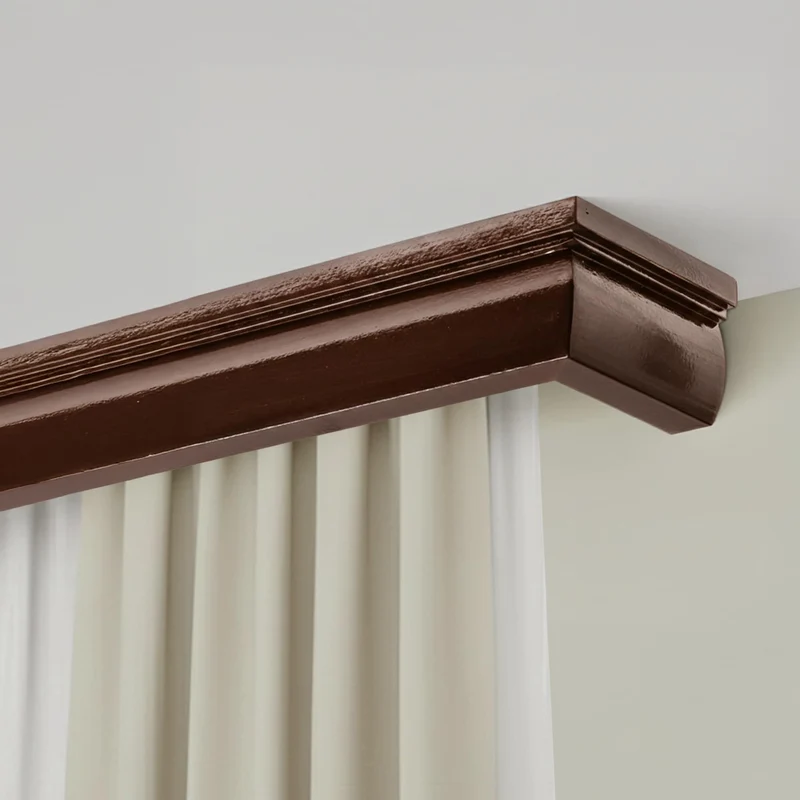 Firenze Wooden Curtain Track System with Decorative Valance