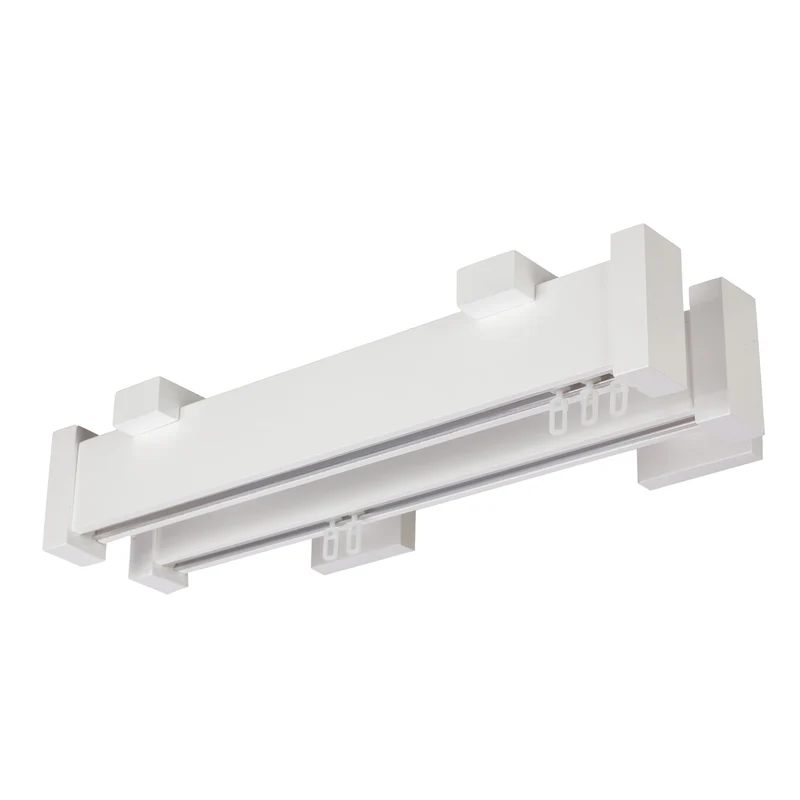 Dalia Double Wooden Curtain Rod with Aluminum Track