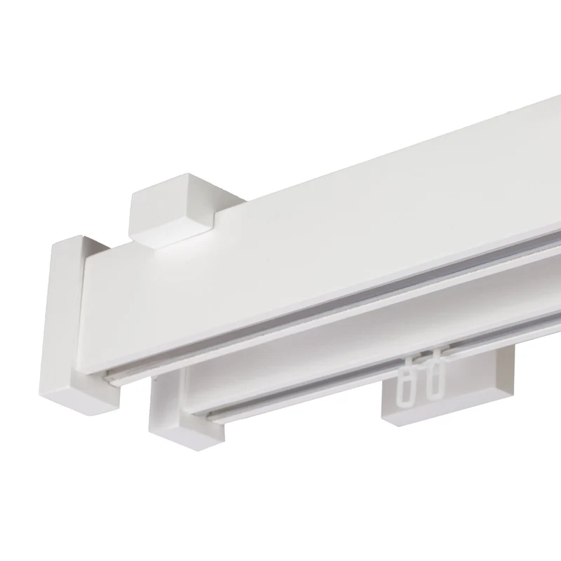 Dalia Double Wooden Curtain Rod with Aluminum Track