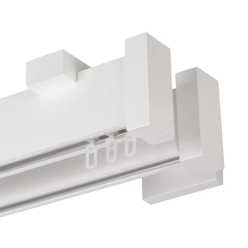 Dalia Double Wooden Curtain Rod with Aluminum Track