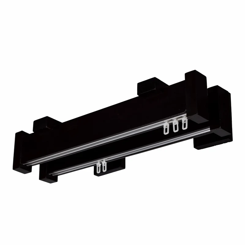 Dalia Double Wooden Curtain Rod with Aluminum Track